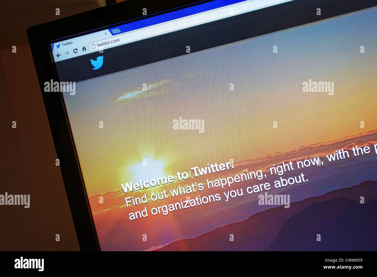 Sito web di Twitter sullo schermo di un computer Foto Stock