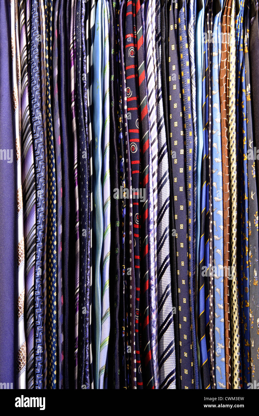 Cravatte multicolore Foto Stock