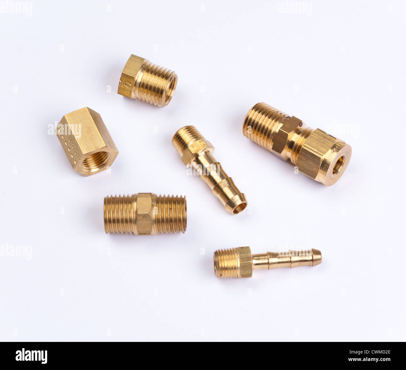 Connettore tubo raccordi per aria e gas Foto Stock