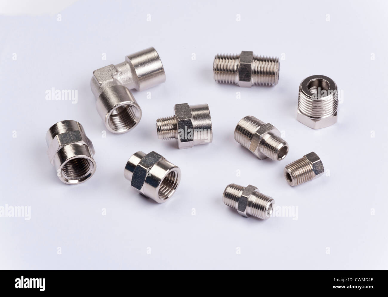 Connettore tubo raccordi per aria e gas Foto Stock