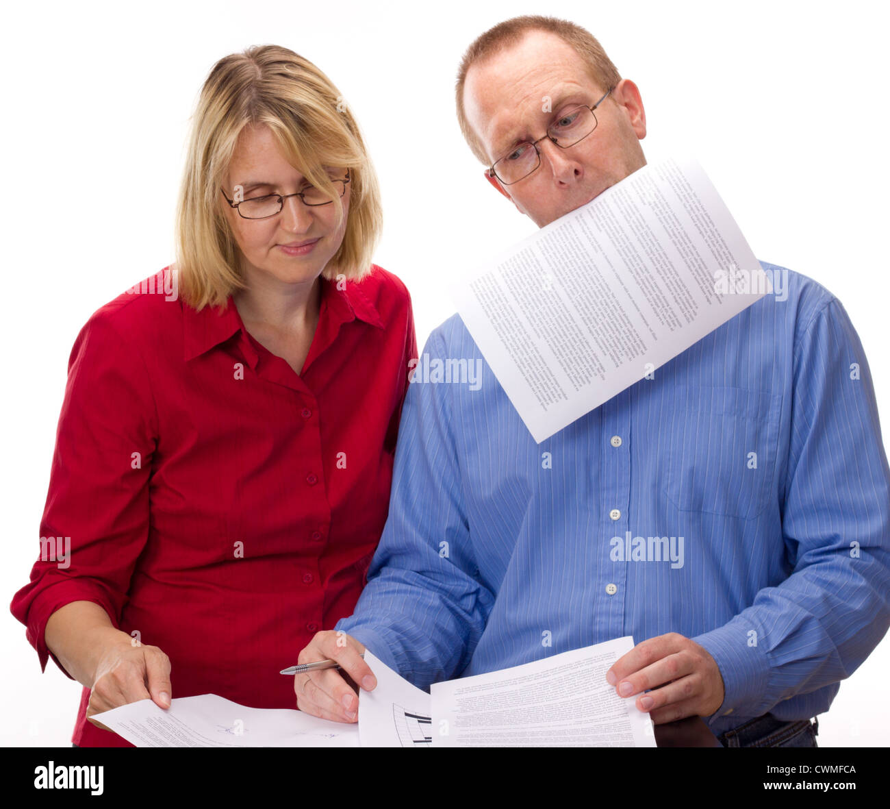 Due persone che lavorano Foto Stock