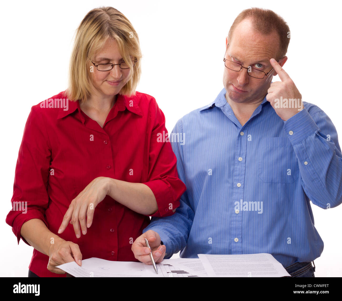 La gente la firma di un accordo Foto Stock