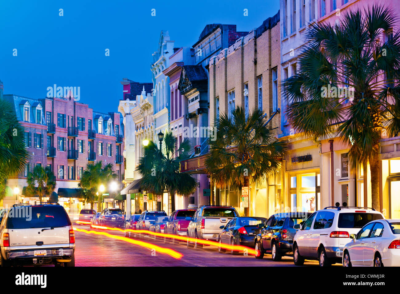 King Street per lo shopping, Charleston, Carolina del Sud Foto Stock