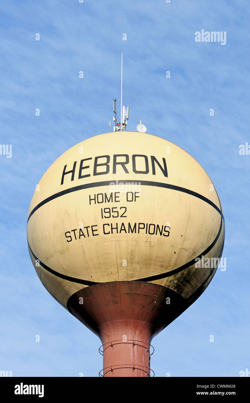 Water Tower Hebron Illinois Home di 1952 campioni di stato Foto Stock