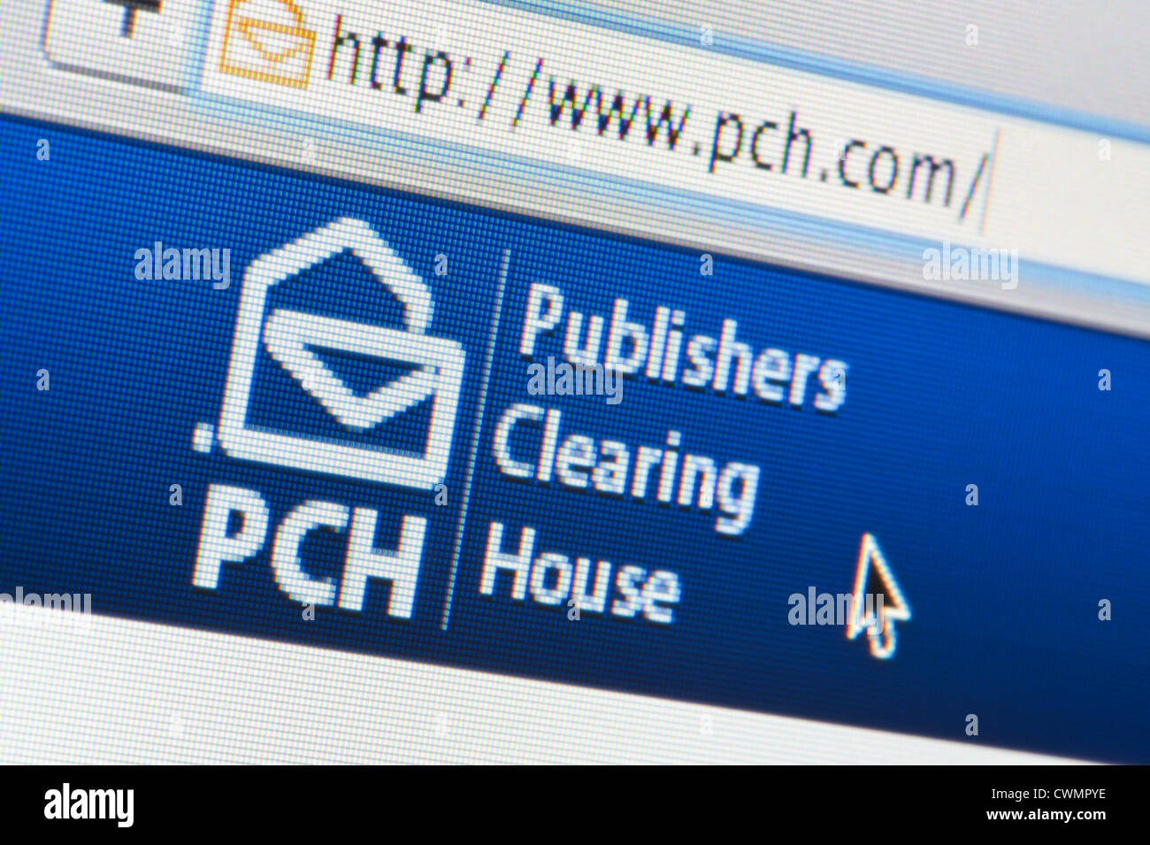 Close up degli editori di Clearing House logo come visto sul suo sito web. (Solo uso editoriale: -print,TV, e-book & sito editoriale) Foto Stock
