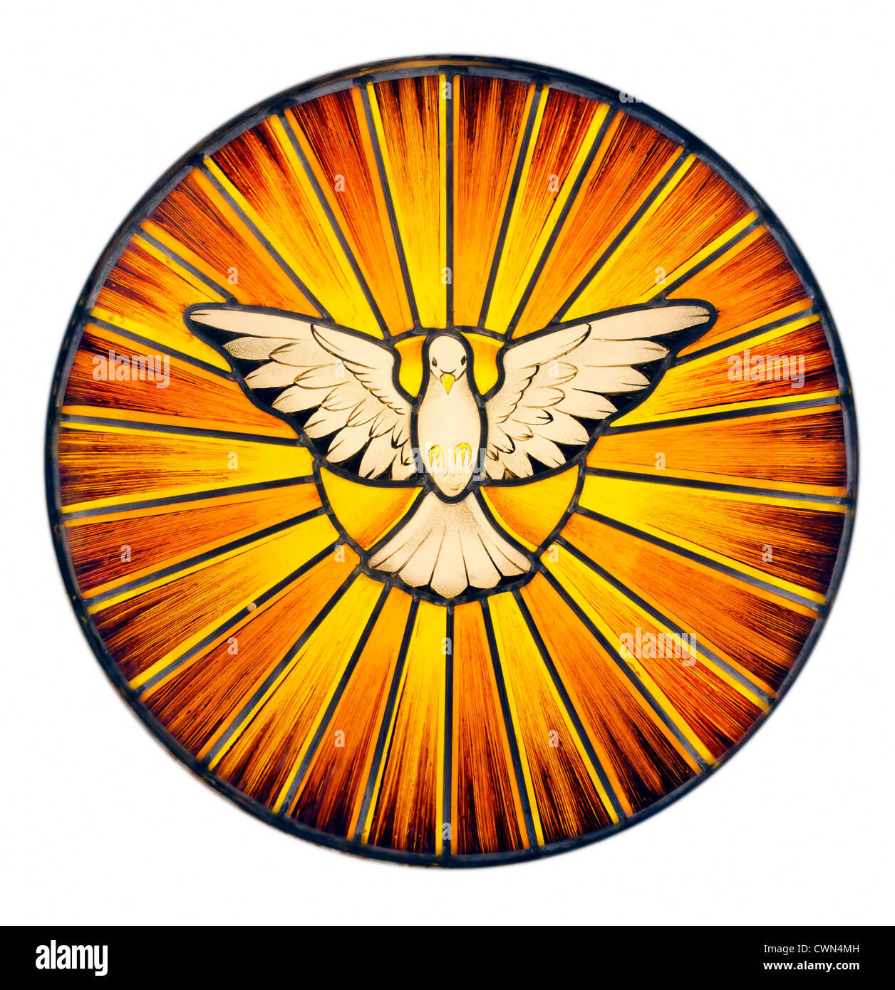 Effetti Fisici Dello Spirito Santo Vetrata raffigurante il simbolo dello Spirito Santo Foto stock - Alamy