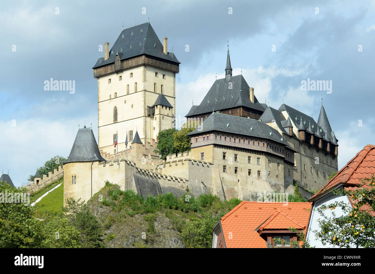 Il castello di Karlstejn, Praga Foto Stock