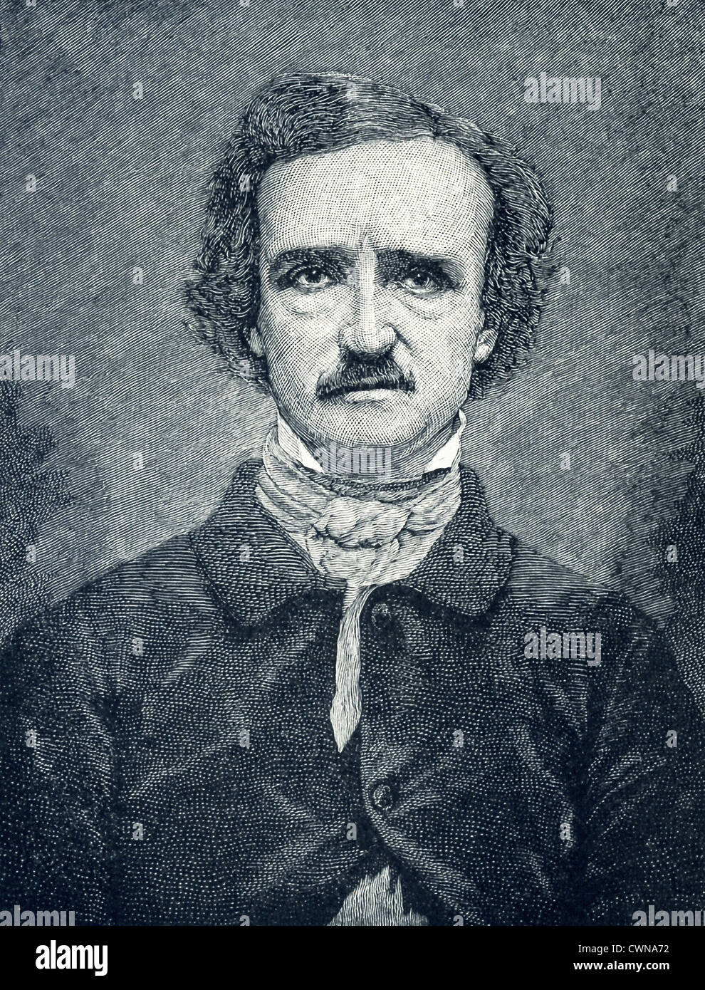 Edgar Allan Poe (1809-1849) è stato uno scrittore americano, poeta e critico letterario e allineato con la American movimento romantico. Foto Stock