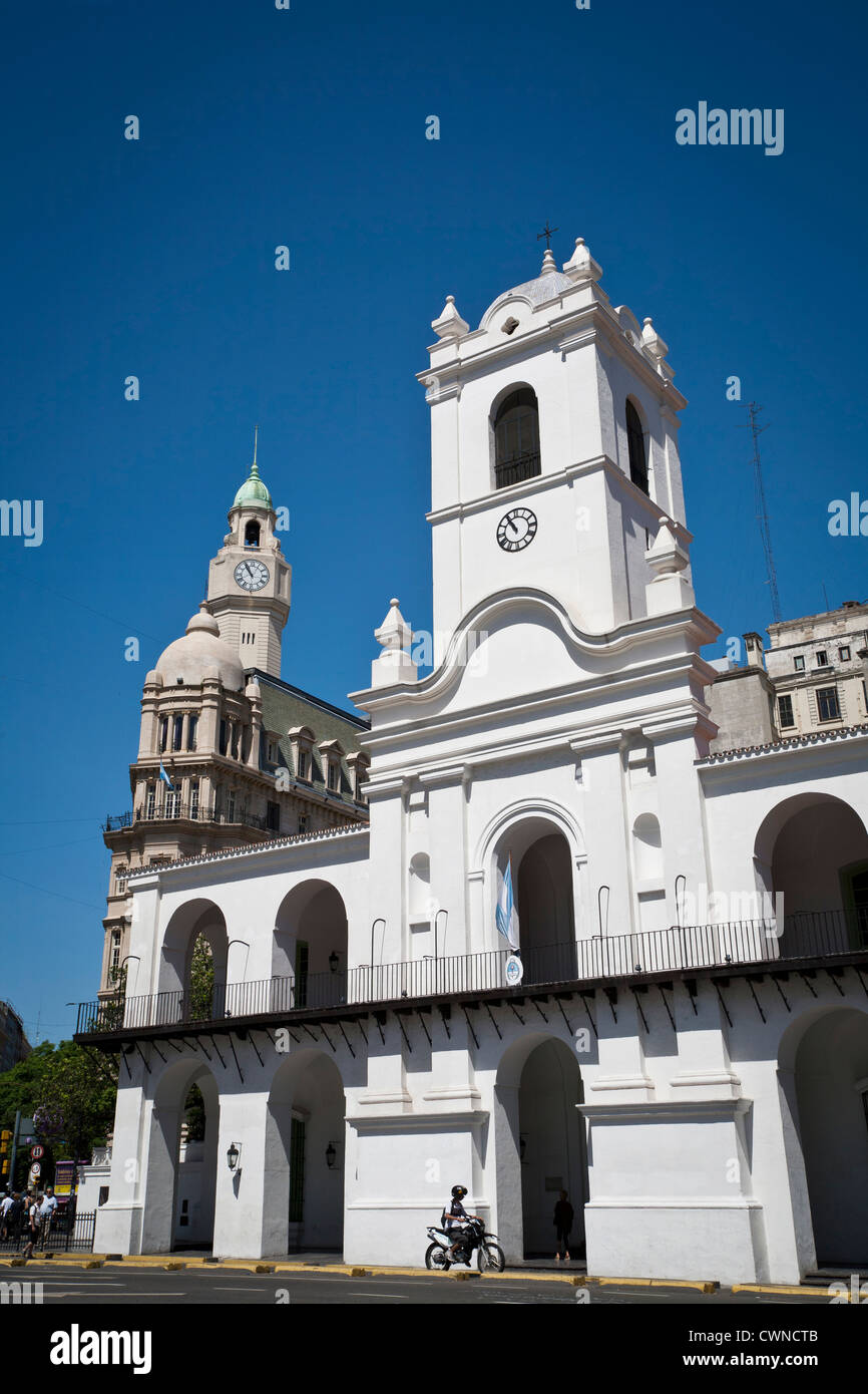Il Cabildo edificio a Plaza de Mayo, Buenos Aires, Argentina. Foto Stock