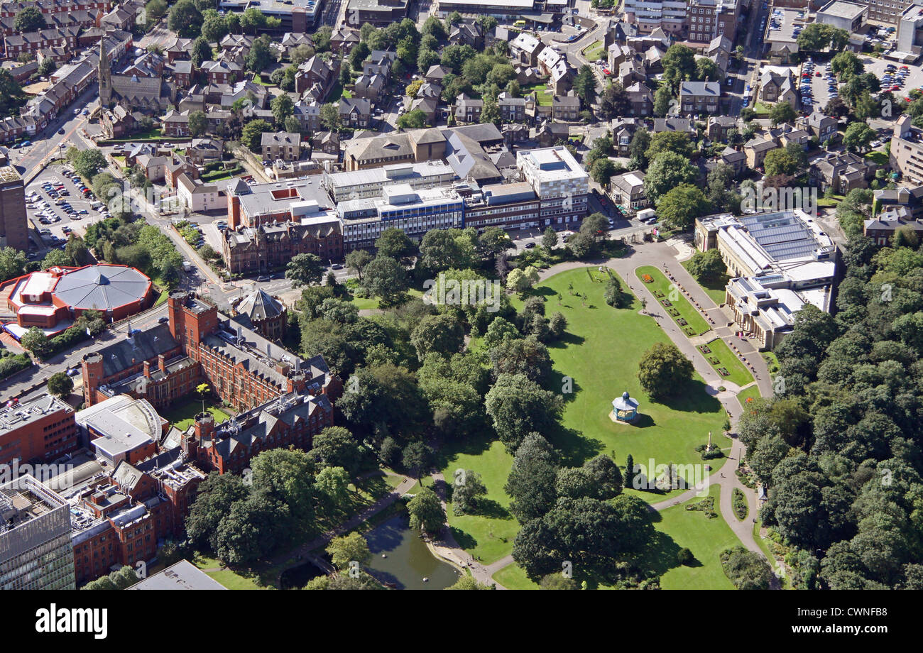 Vista aerea di Sheffield ospedale per bambini, Banca Occidentale, Sheffield Foto Stock
