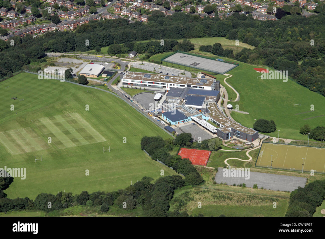 Vista aerea di Newfield Scuola Secondaria, Sheffield Foto Stock