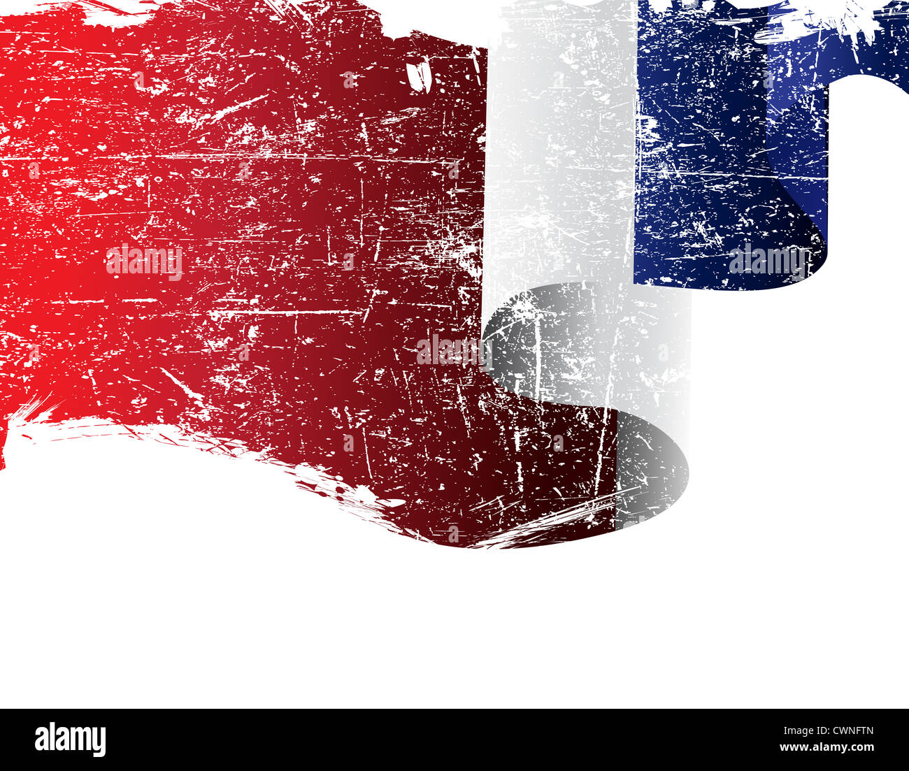 Isolato grunge bandiera della Francia con spazio di copia Foto Stock