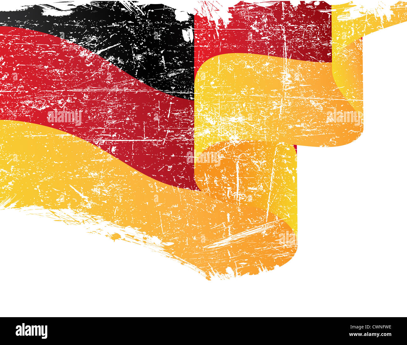 Isolato grunge bandiera tedesca con spazio di copia Foto Stock