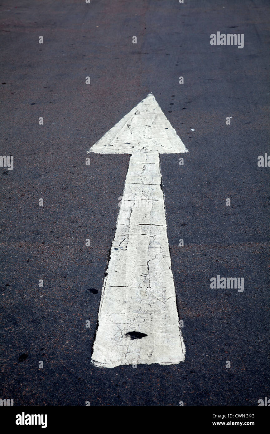 Bianco freccia Street - REGNO UNITO Foto Stock