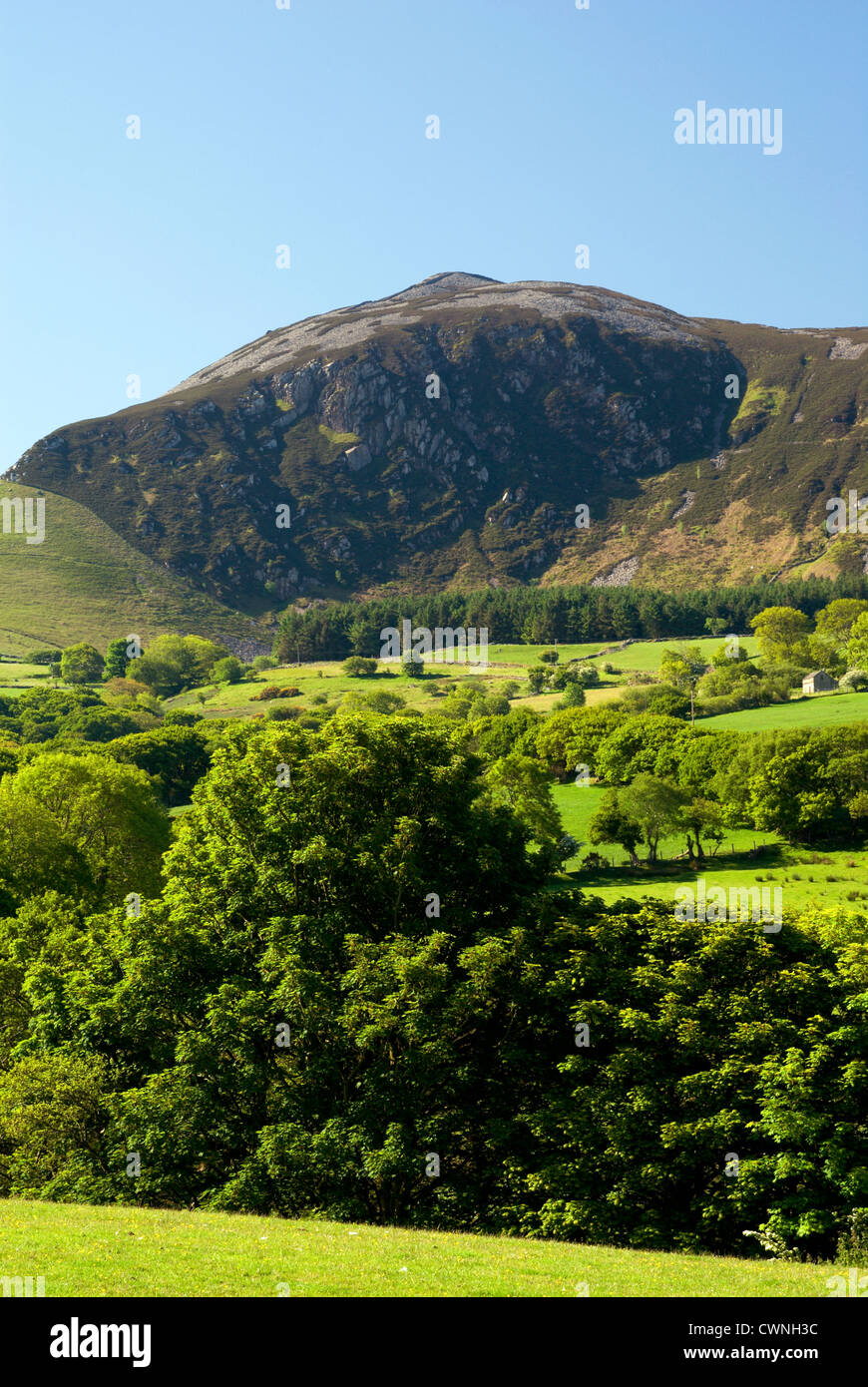 Tre'r Ceiri, Yr Eifl montagne da Trefor, Lleyn Peninsula, Caernarfon, Gwynedd, il Galles del Nord. Foto Stock