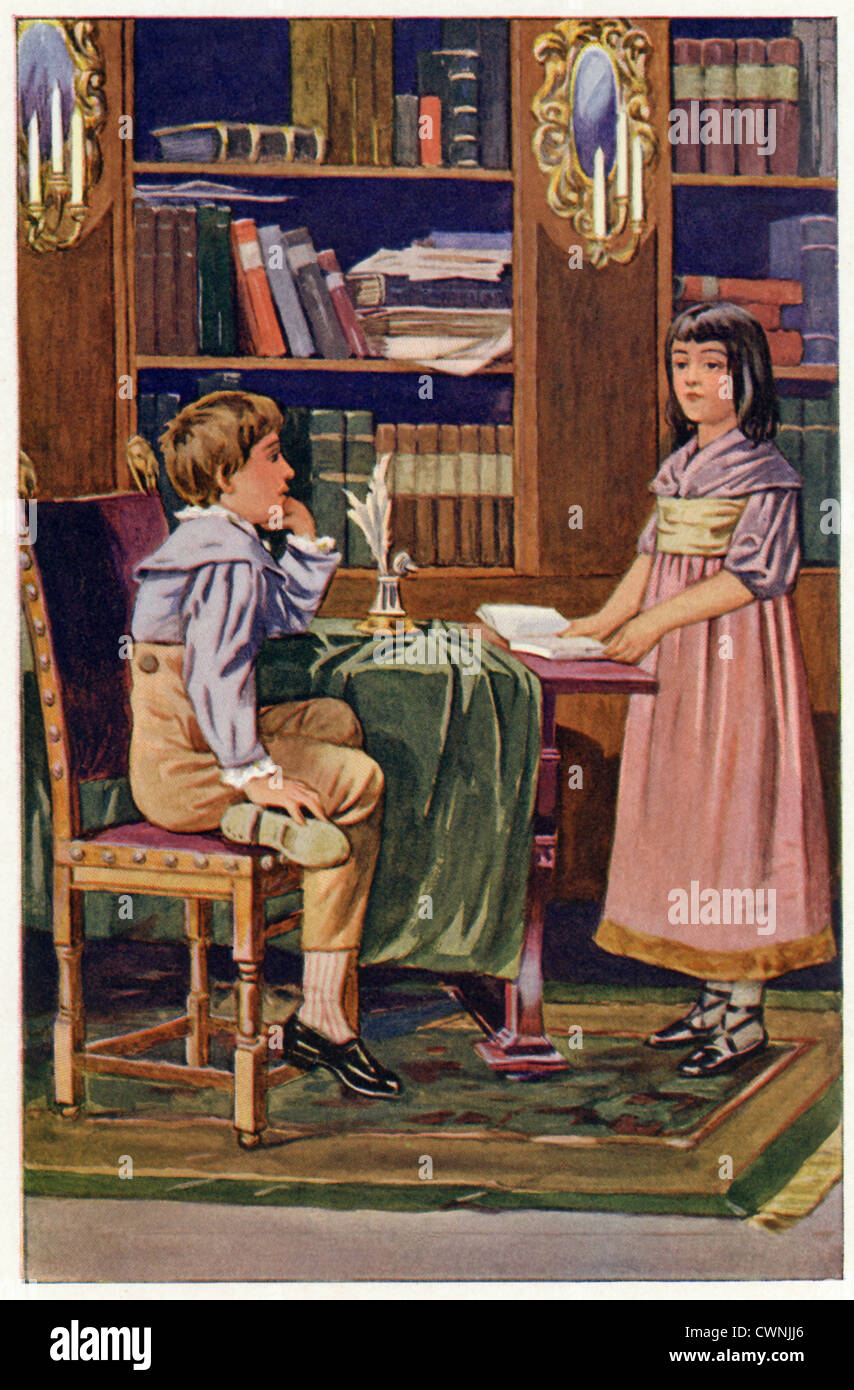 Maggie e Tom Tulliver da "Il Mulino sul filo interdentale,' un romanzo pubblicato nel 1860 dall'autore inglese George Eliot. Foto Stock