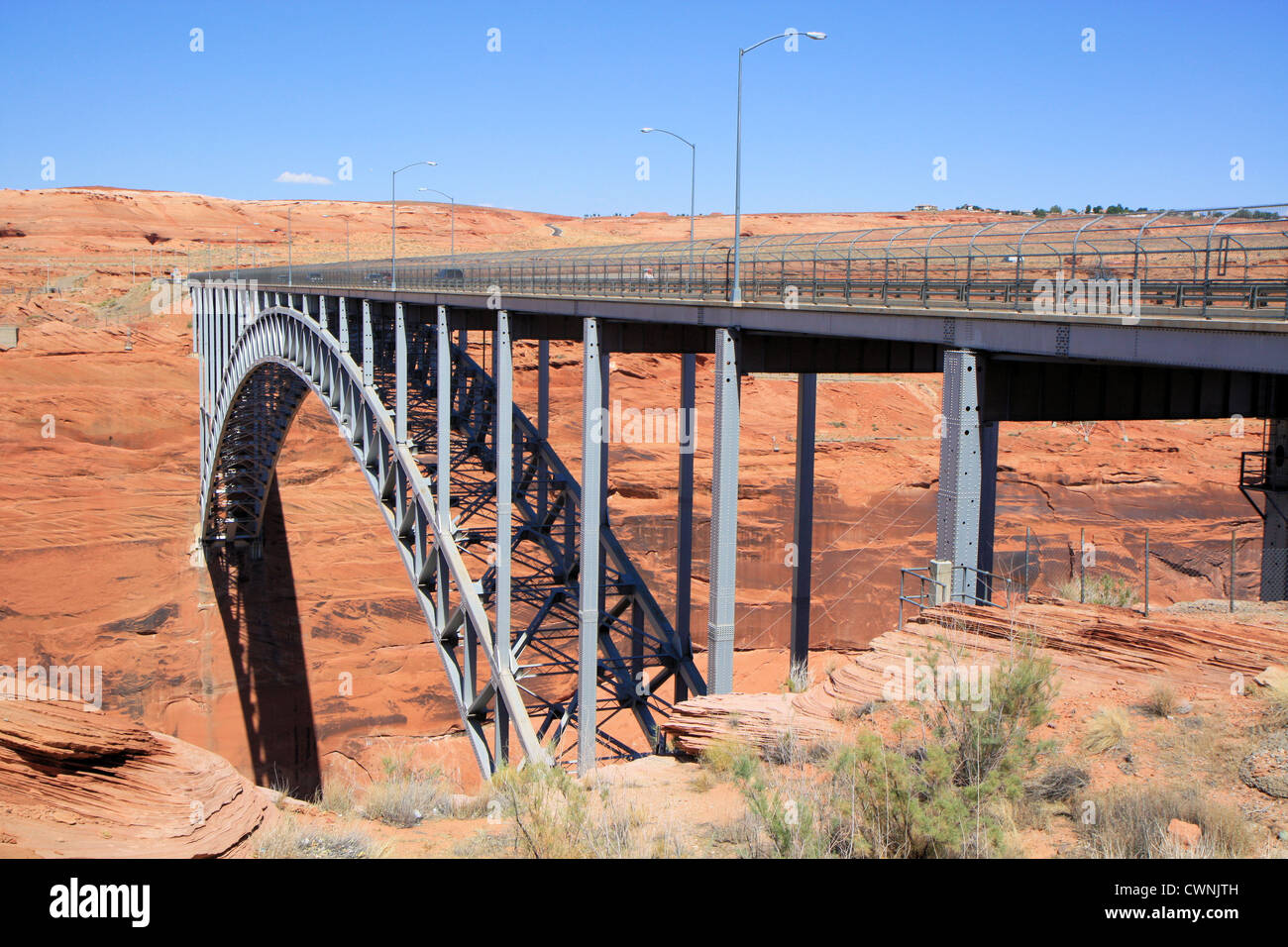 Glen Canyon Dam bridge a pagina, Arizona, Stati Uniti d'America Foto Stock