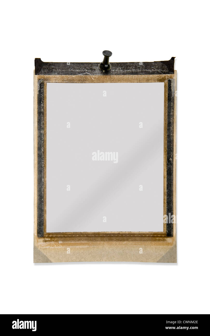 Vuoto telaio polaroid, con pin, isolati su 100% sfondo bianco Foto Stock