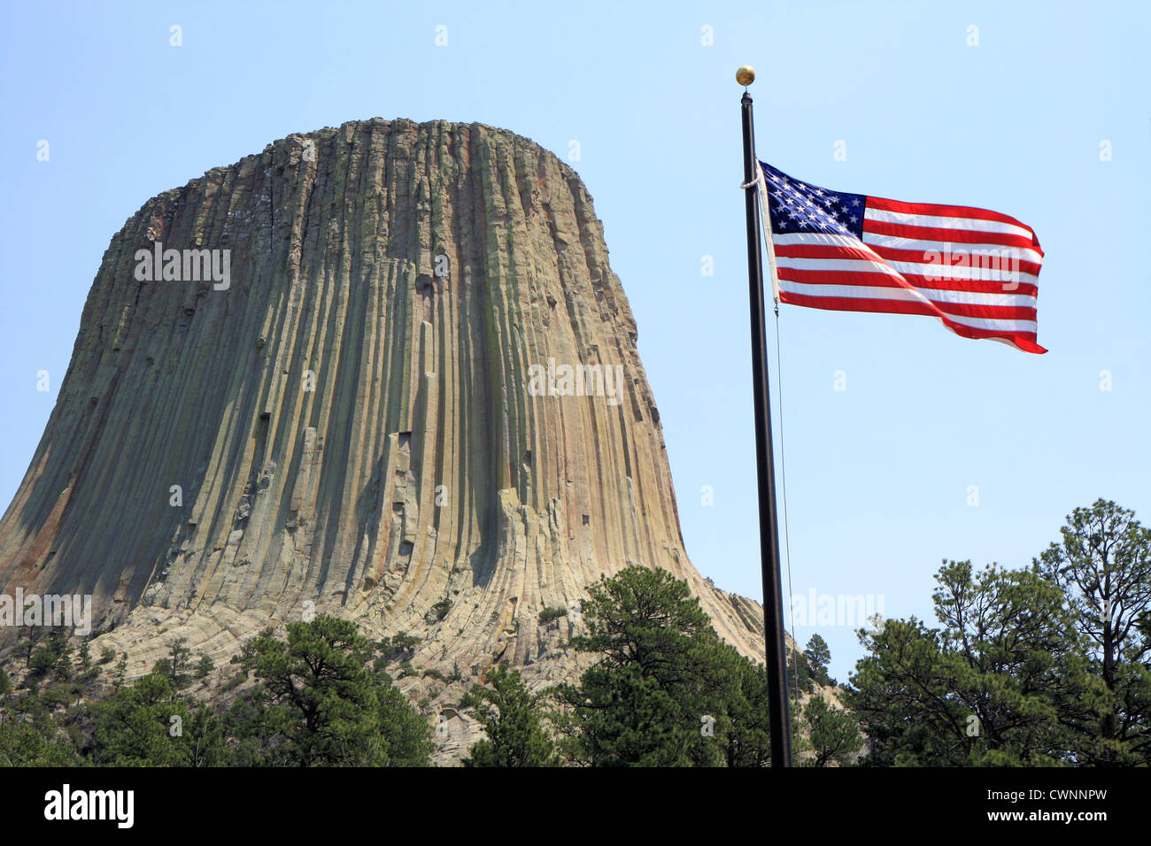 Devils Tower National Monument, Crook county, Wyoming USA Foto Stock