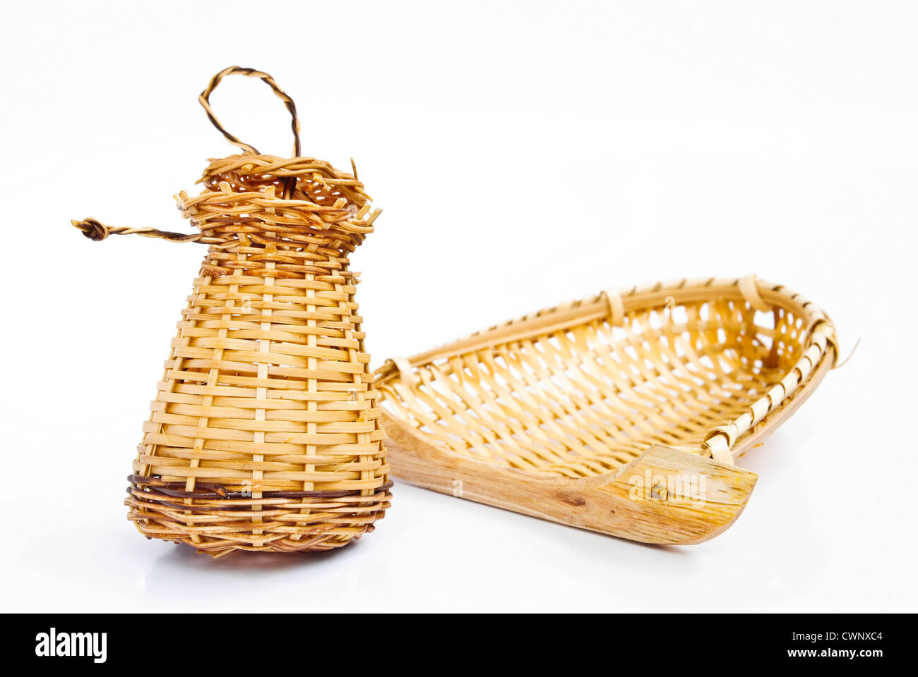 Thailandia bamboo trappola di pesca realizzate da legno di bambù Foto Stock