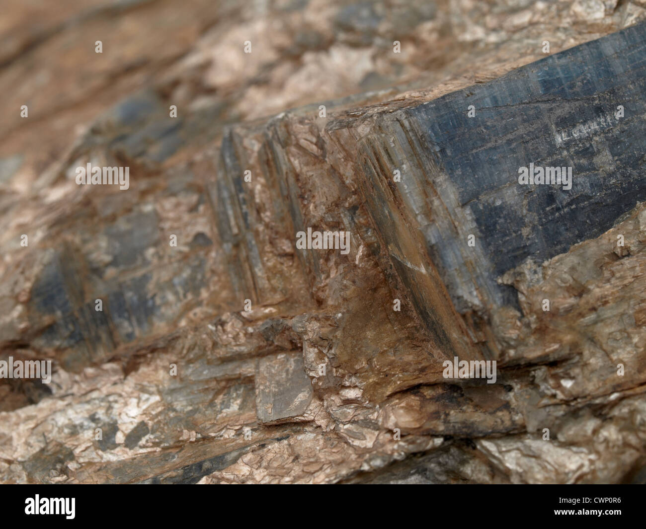 Disthene (cianite); Kajmakcalan, Macedonia Foto Stock