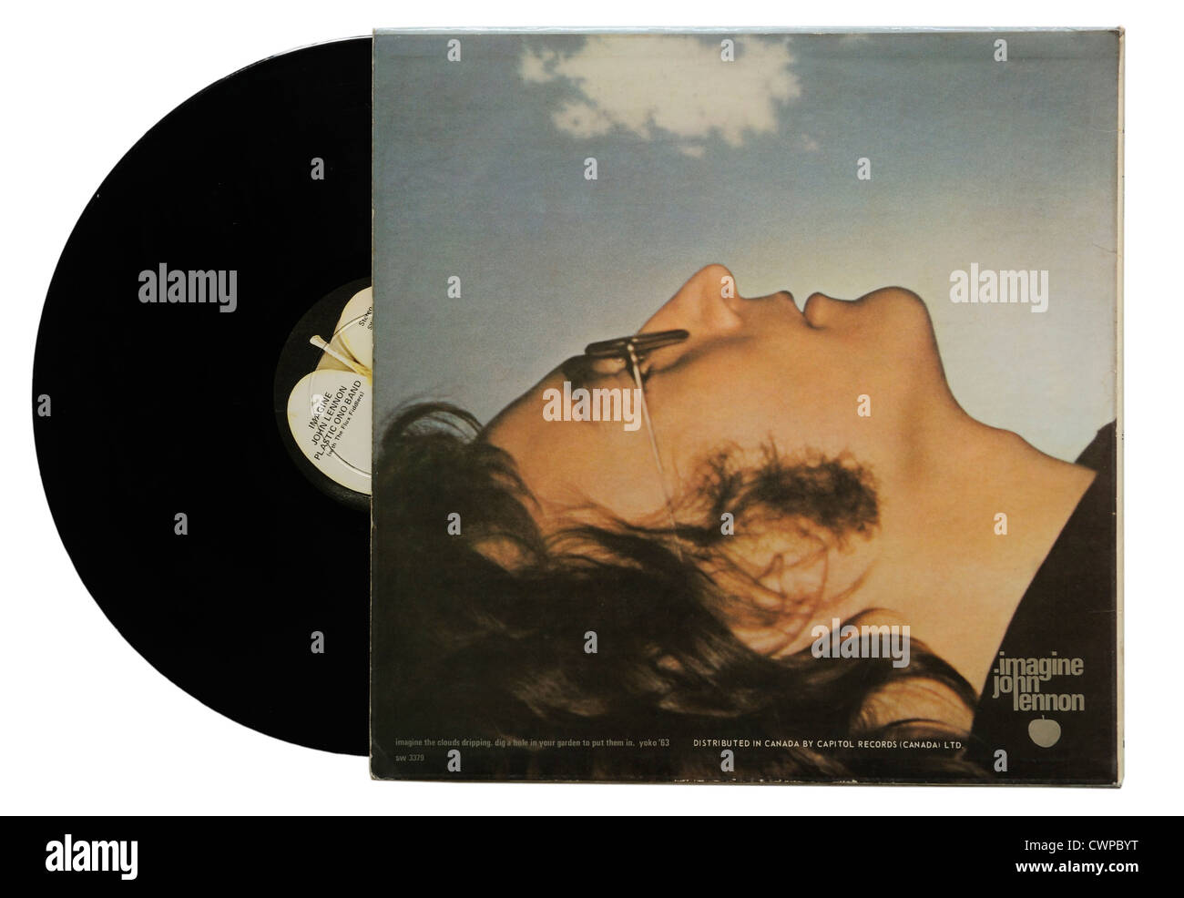 John Lennon Imagine album (nota: questo è il retro dell'album, vedere CWPBYF per la parte anteriore) Foto Stock