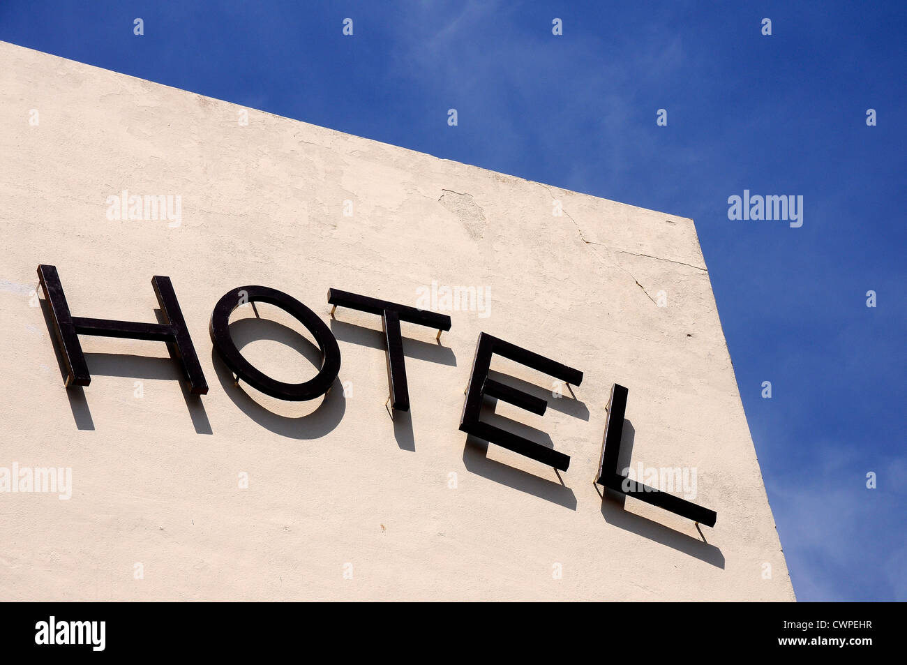 Hotel indicazione particolare lettere Foto Stock