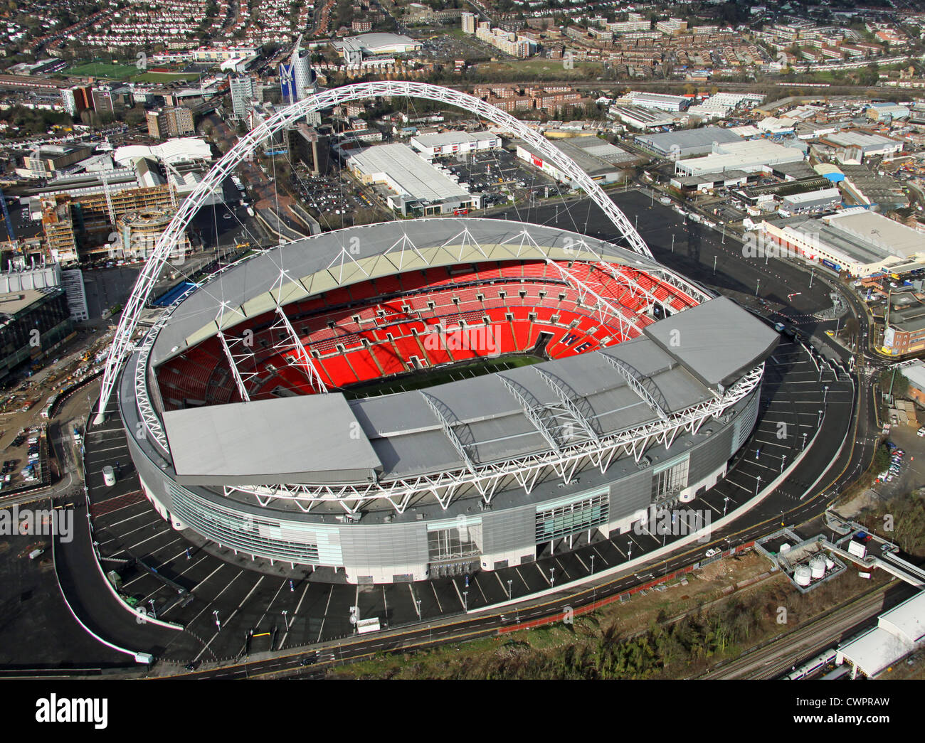 Vista aerea dello stadio di Wembley, Londra Foto Stock