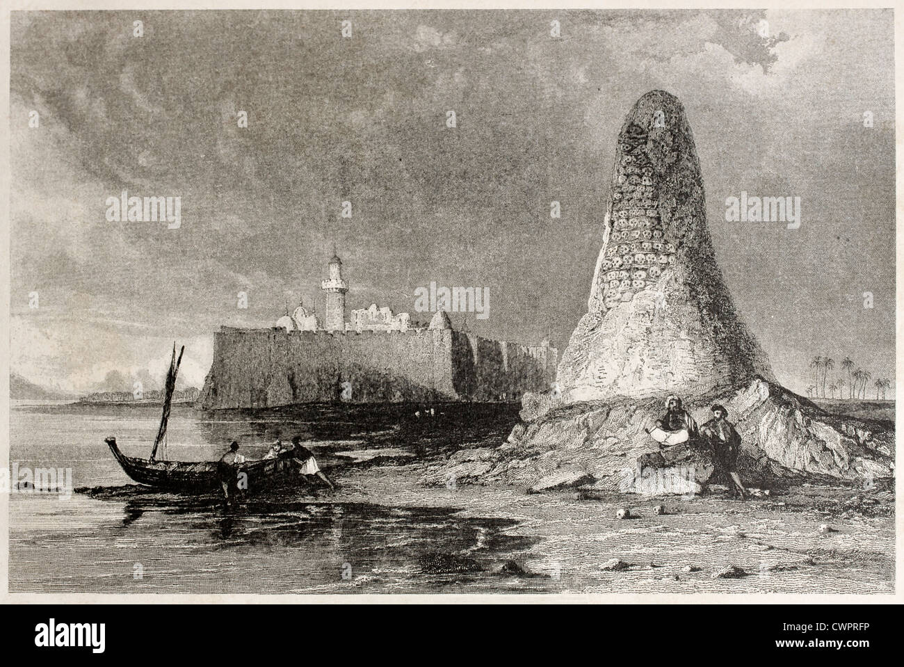 Torre del cranio in isola di Djerba, Tunisia Foto Stock
