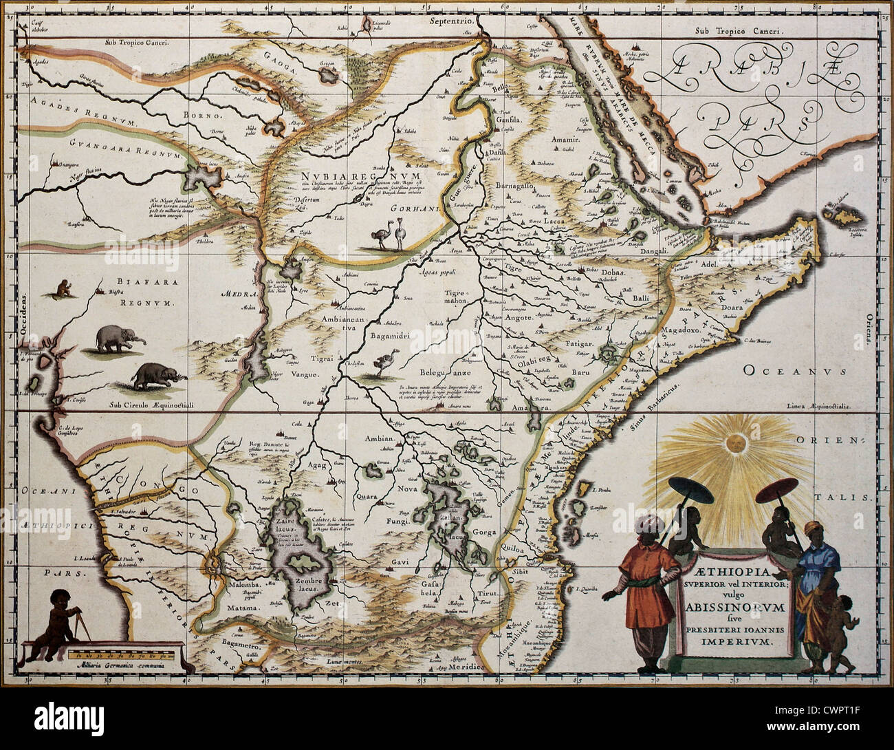 Etiopia mappa vecchia Foto Stock