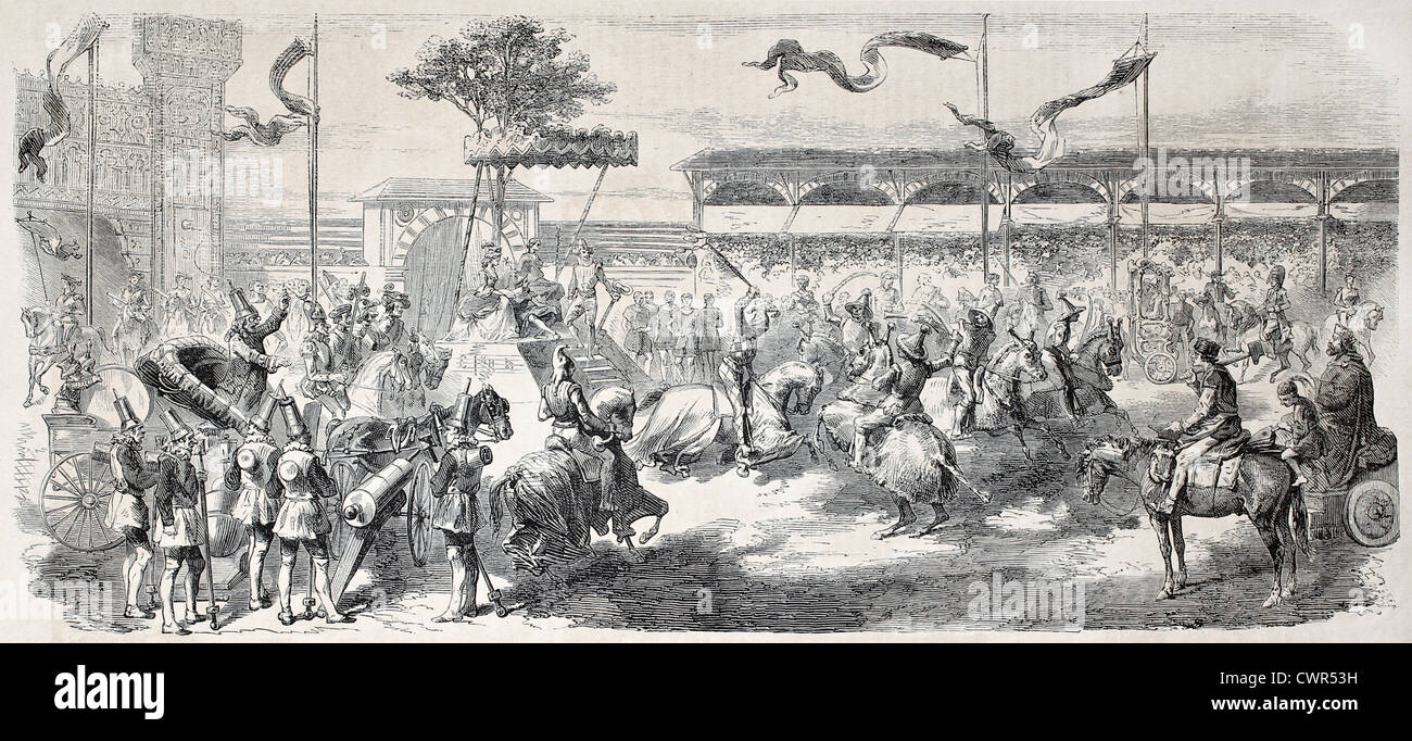 Set teatrale a Parigi racecourse Foto Stock