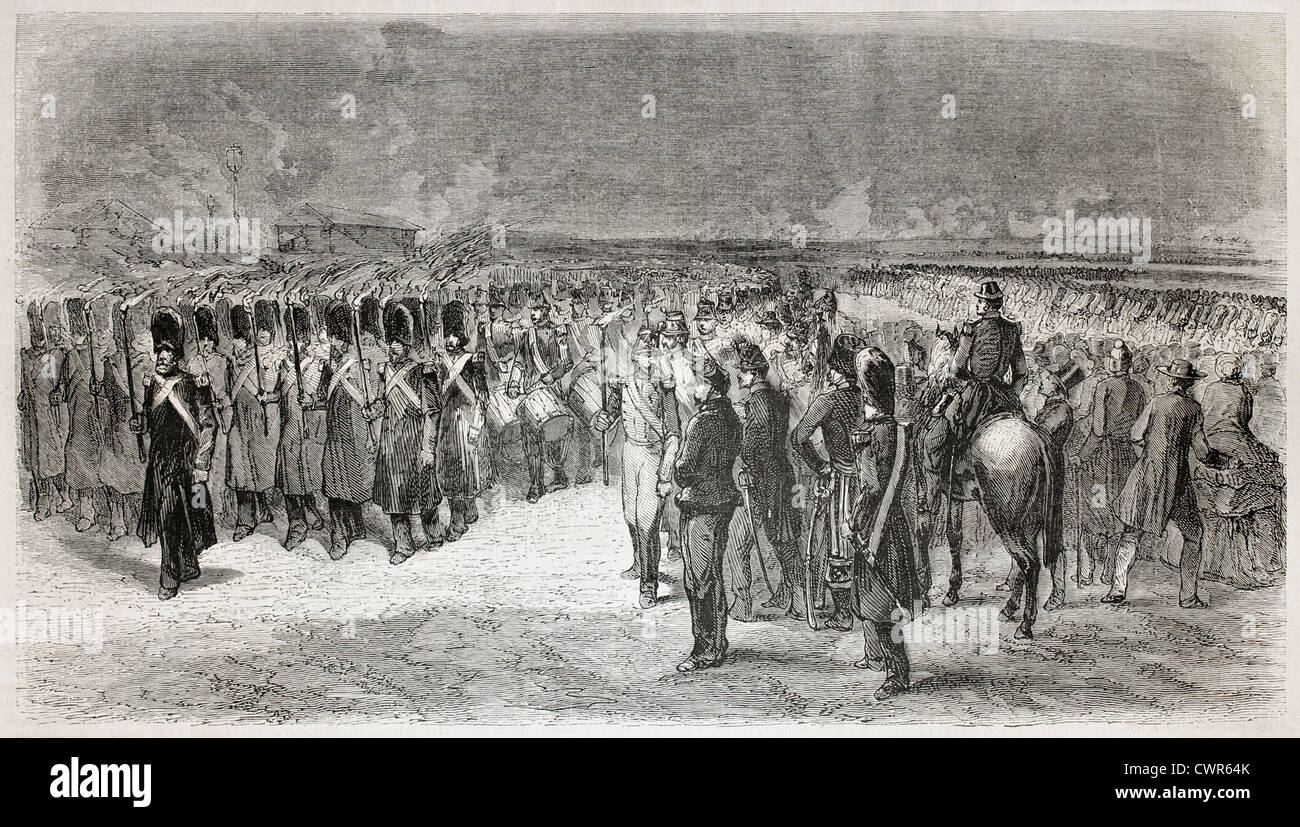 Vecchia illustrazione delle truppe dell esercito francese Foto Stock