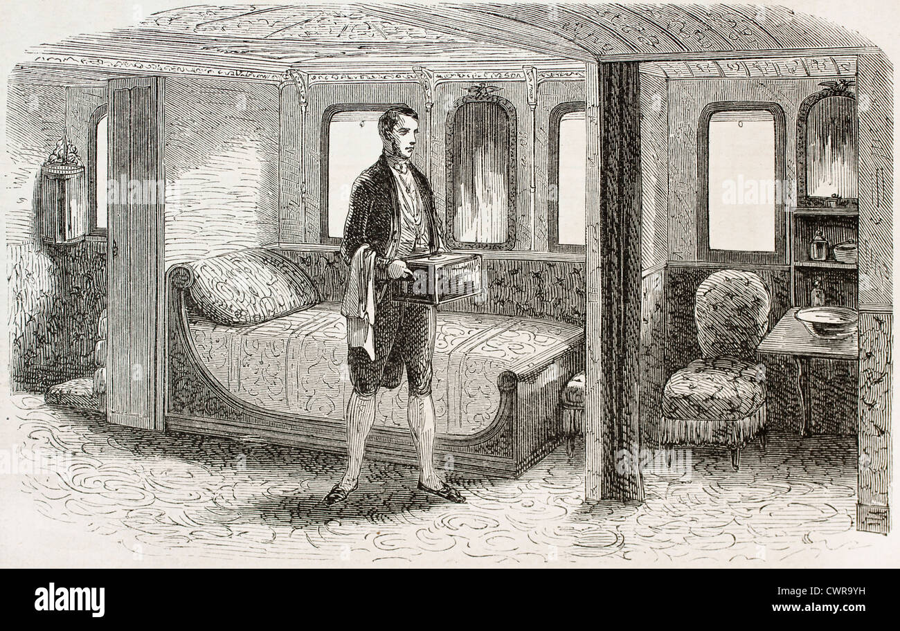 Napoleone III treno: la camera da letto Foto Stock