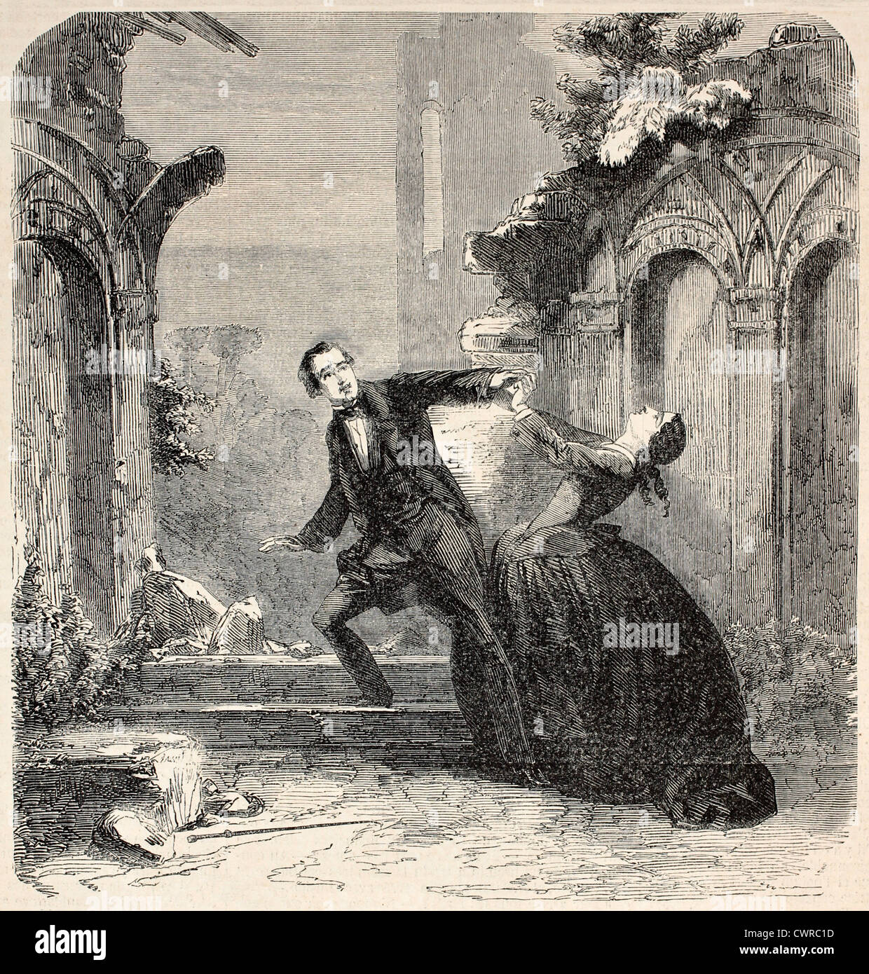 Giovane uomo povero romanticismo, rappresentazione teatrale Foto Stock