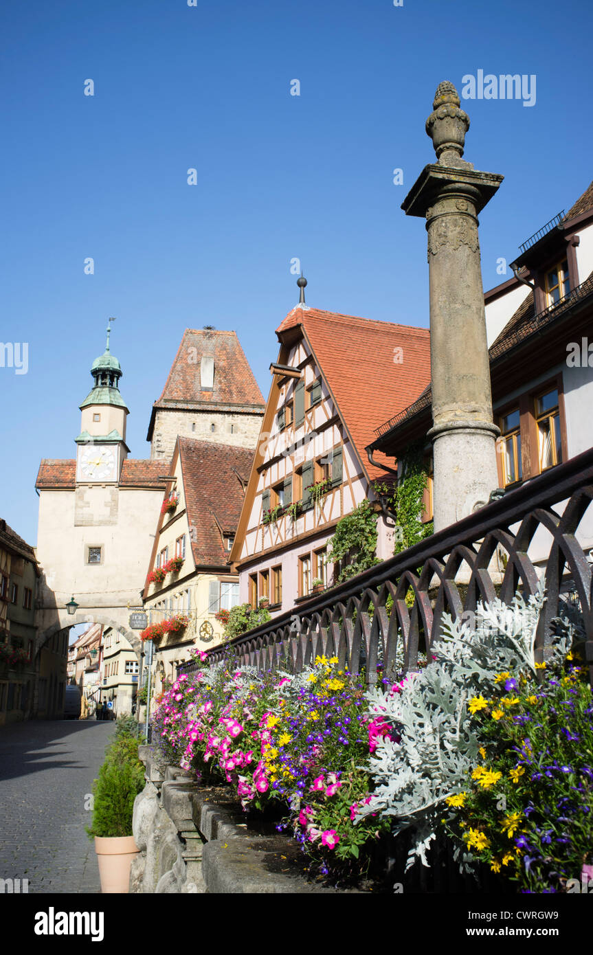 Rothenburg ob der Tauber medievale in Baviera Germania Foto Stock