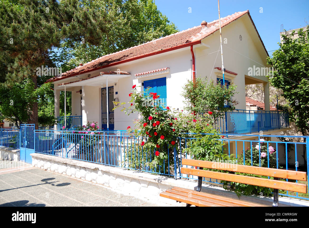 Casa al villaggio greco, Pieria, Grecia Foto Stock