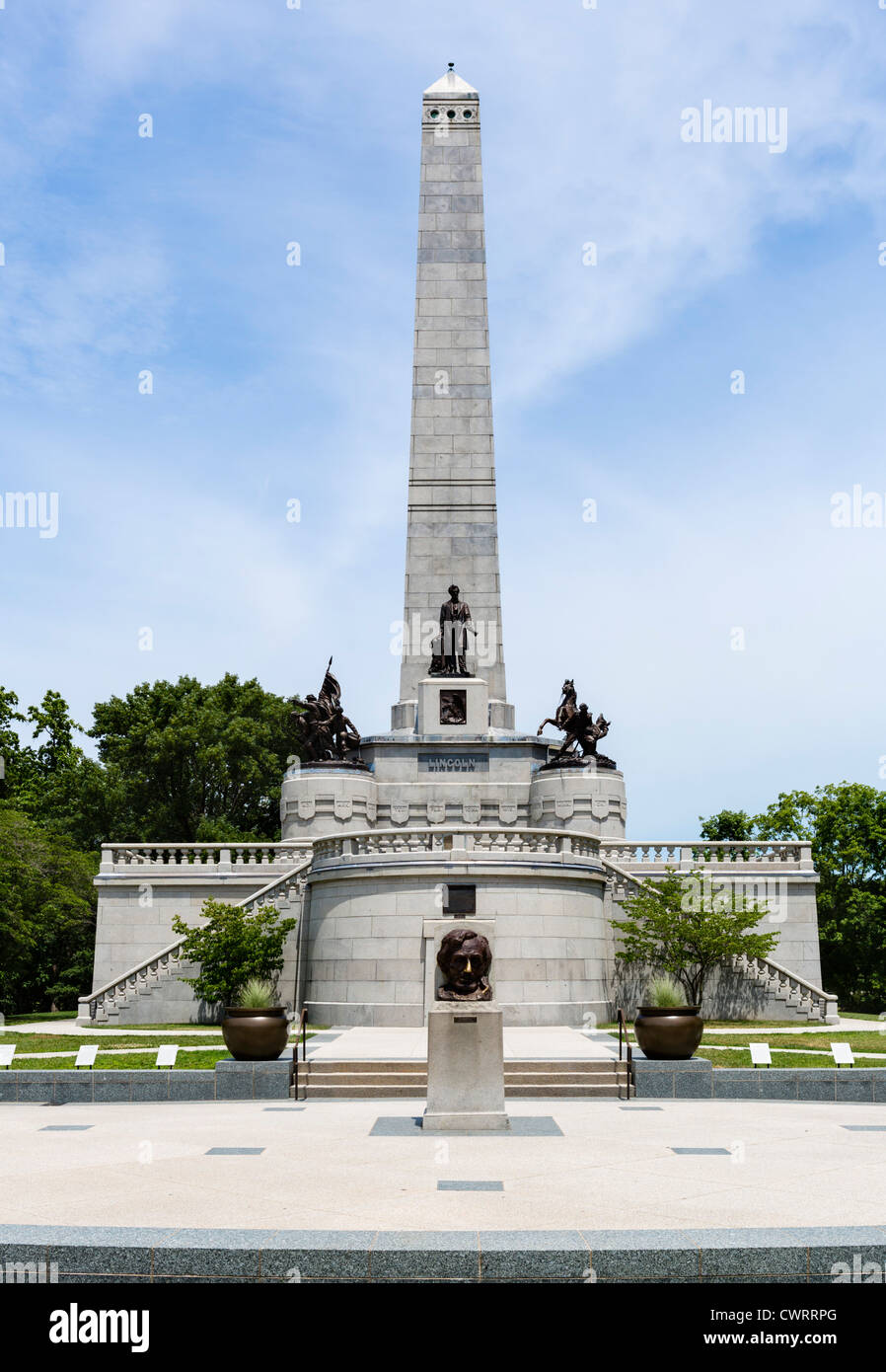 La tomba del presidente Abraham Lincoln, Oak Ridge cimitero, Springfield, Illinois, Stati Uniti d'America Foto Stock