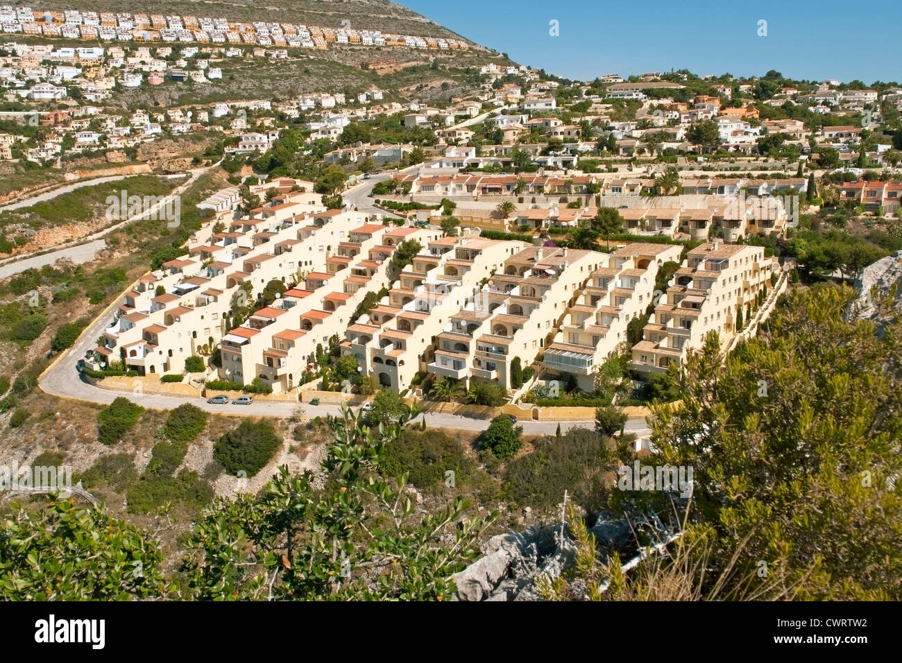 Appartamenti in Pueblo de Luz area dell'urbanizzazione (urbanizacion) Cumbre del Sol. Benitachell. Costa Blanca Spagna Foto Stock