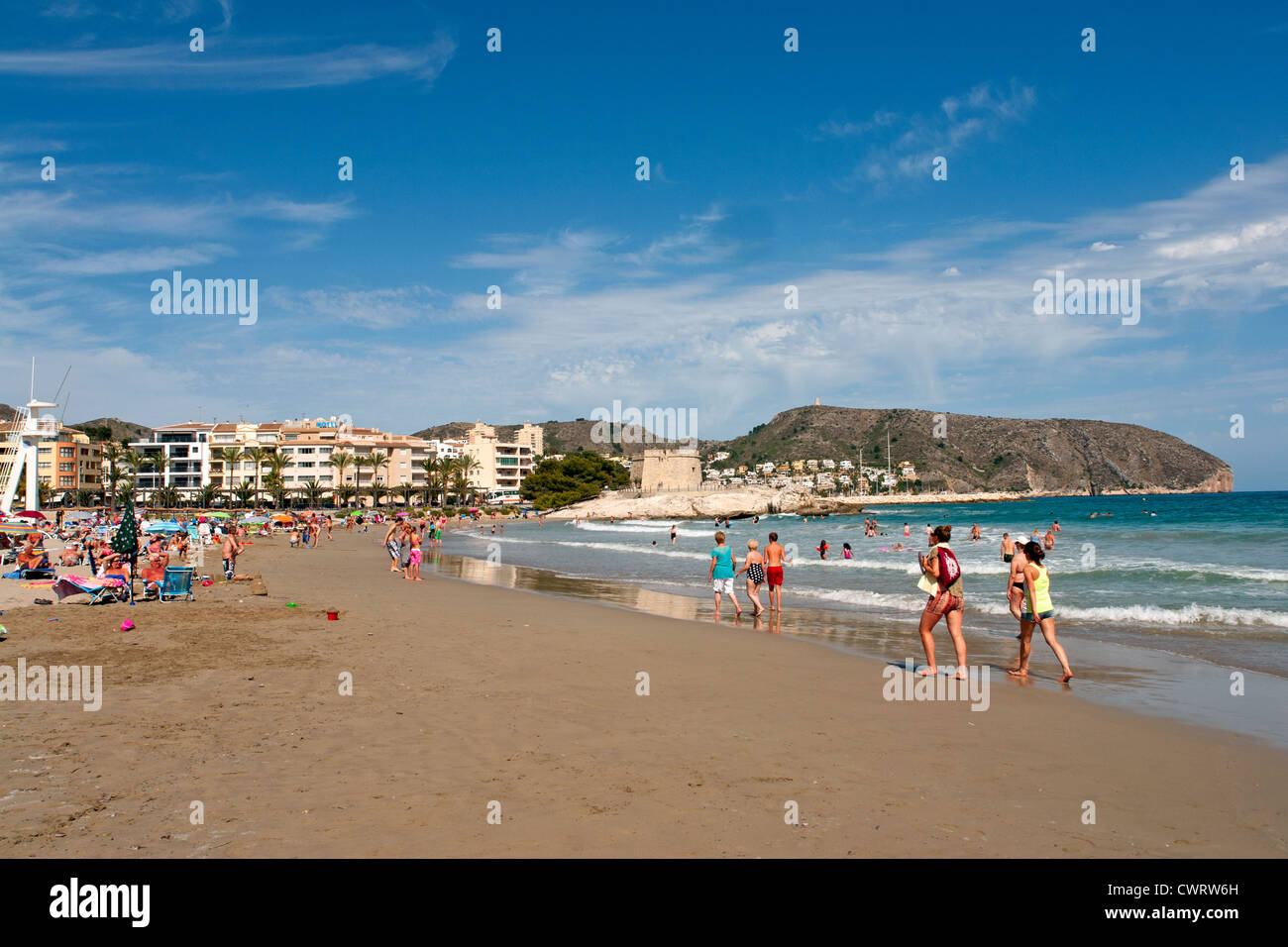 Playa la Platgetes, Moraira Costa Blanca, Spagna Foto Stock