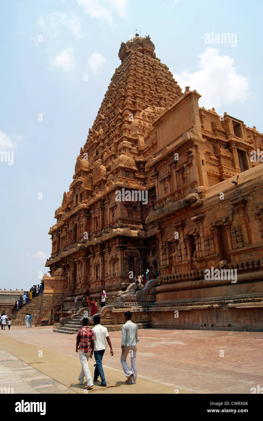 Tanjore tempio in India Brihadeeswarar templi situato in Tamil Nadu noto come 'Grande Tempio' e 'Grandi templi viventi dei Chola' Foto Stock