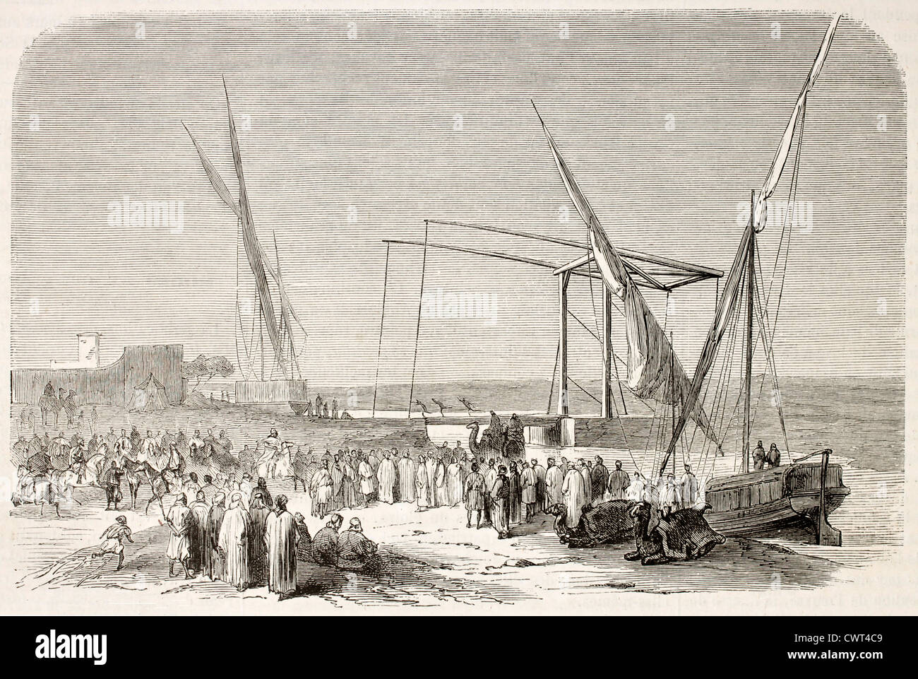 Abd el-Kader arrivo a Tall-al-Kabir palace Egitto Foto Stock