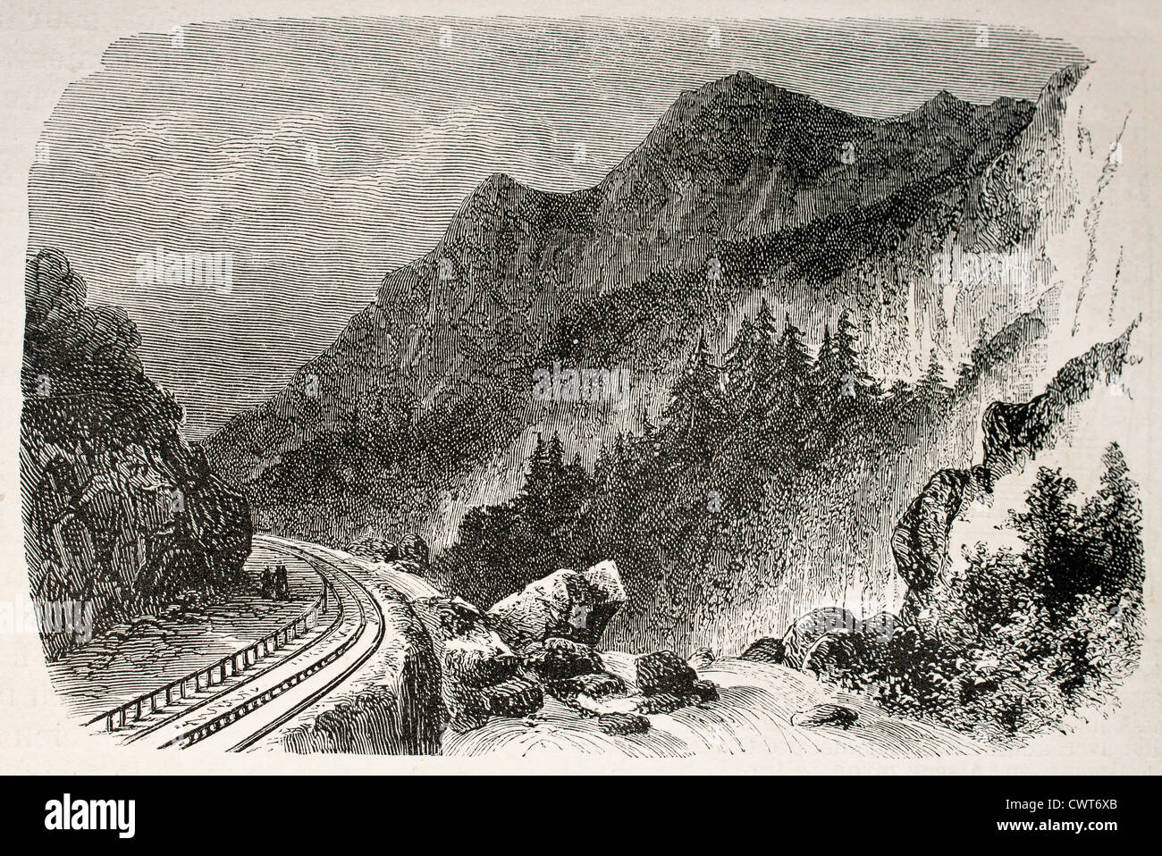 Mont Cenis railroad vicino Forneaux Foto Stock