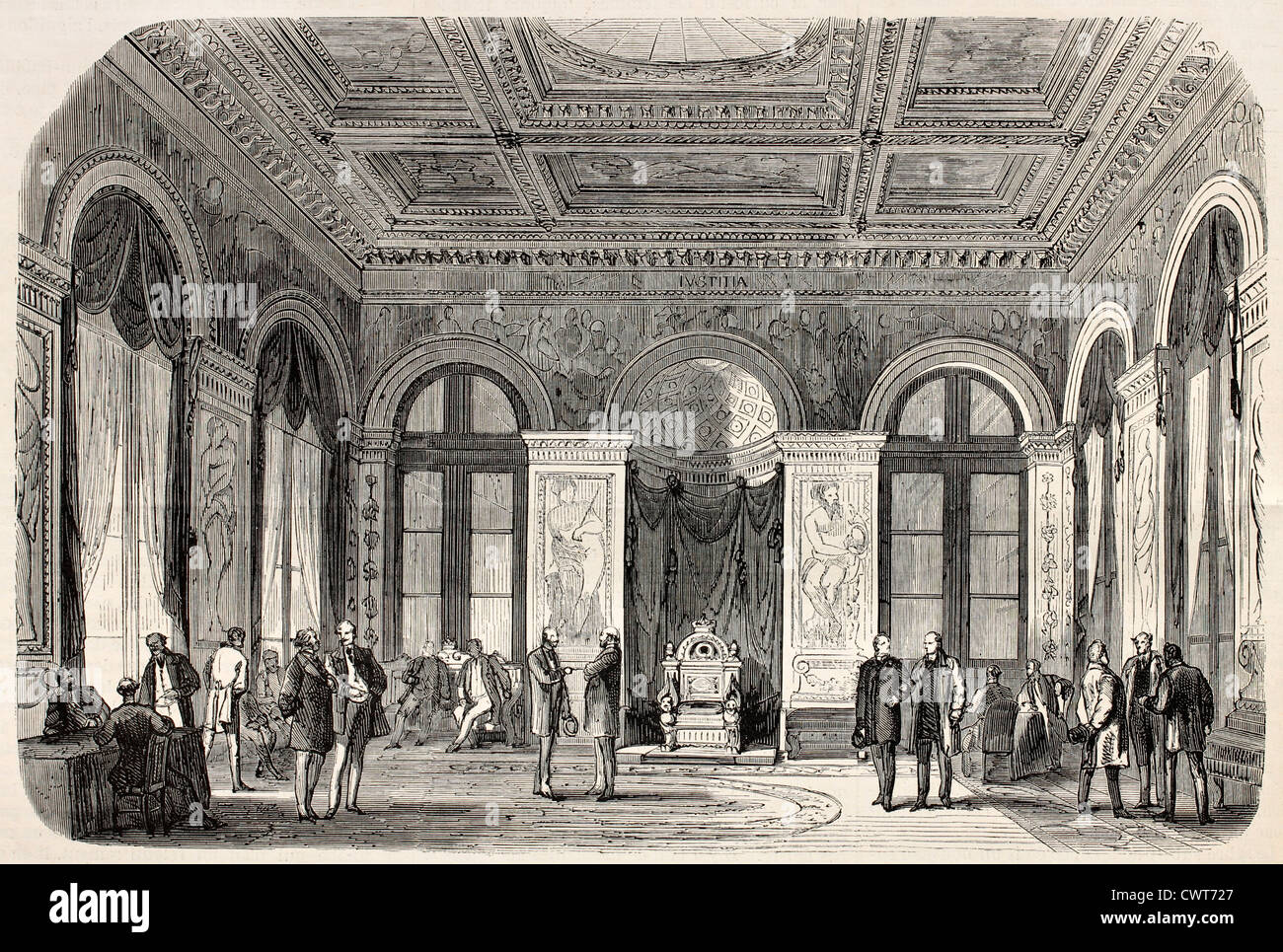 Trono hall nel Palais Bourbon Foto Stock
