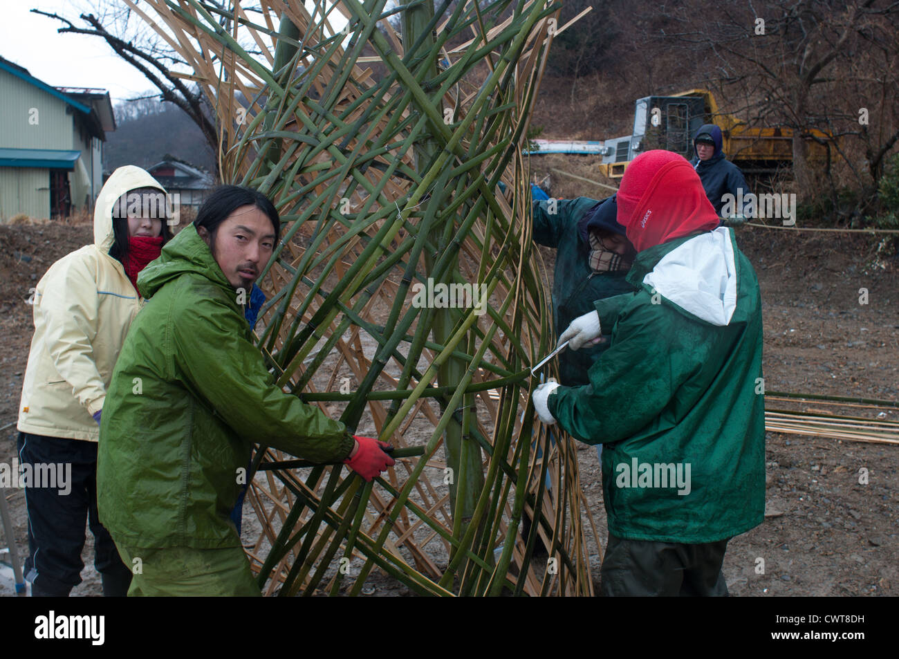 Onosaki, Ishinomaki, Giappone. Il villaggio di pescatori è stata completamente distrutta dal terremoto di tohoku e dallo tsunami. Foto Stock