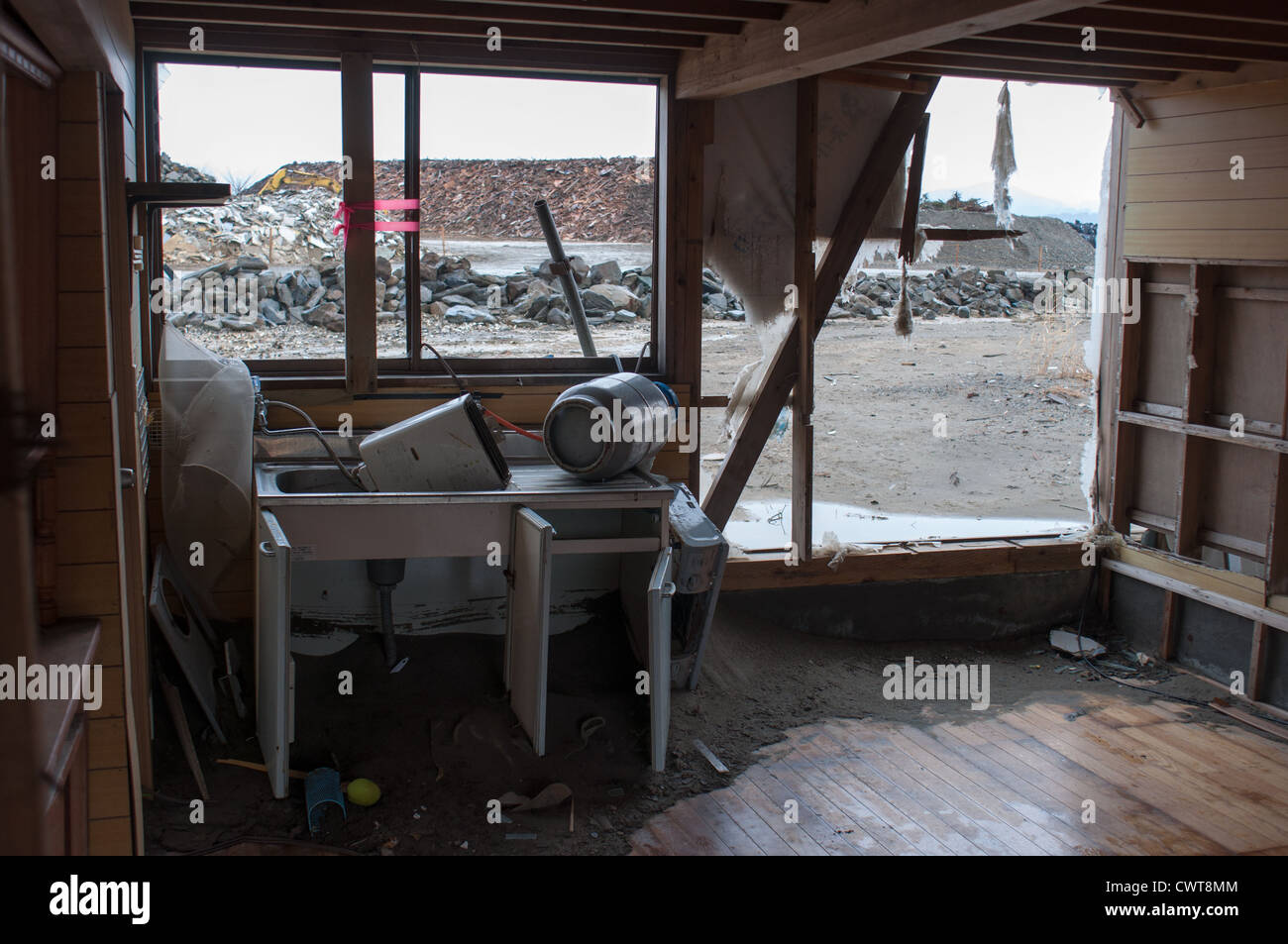 In Onosaki Ishinomaki, un anno dopo il 2011 il terremoto e lo tsunami distrutto gran parte del Giappone. Foto Stock