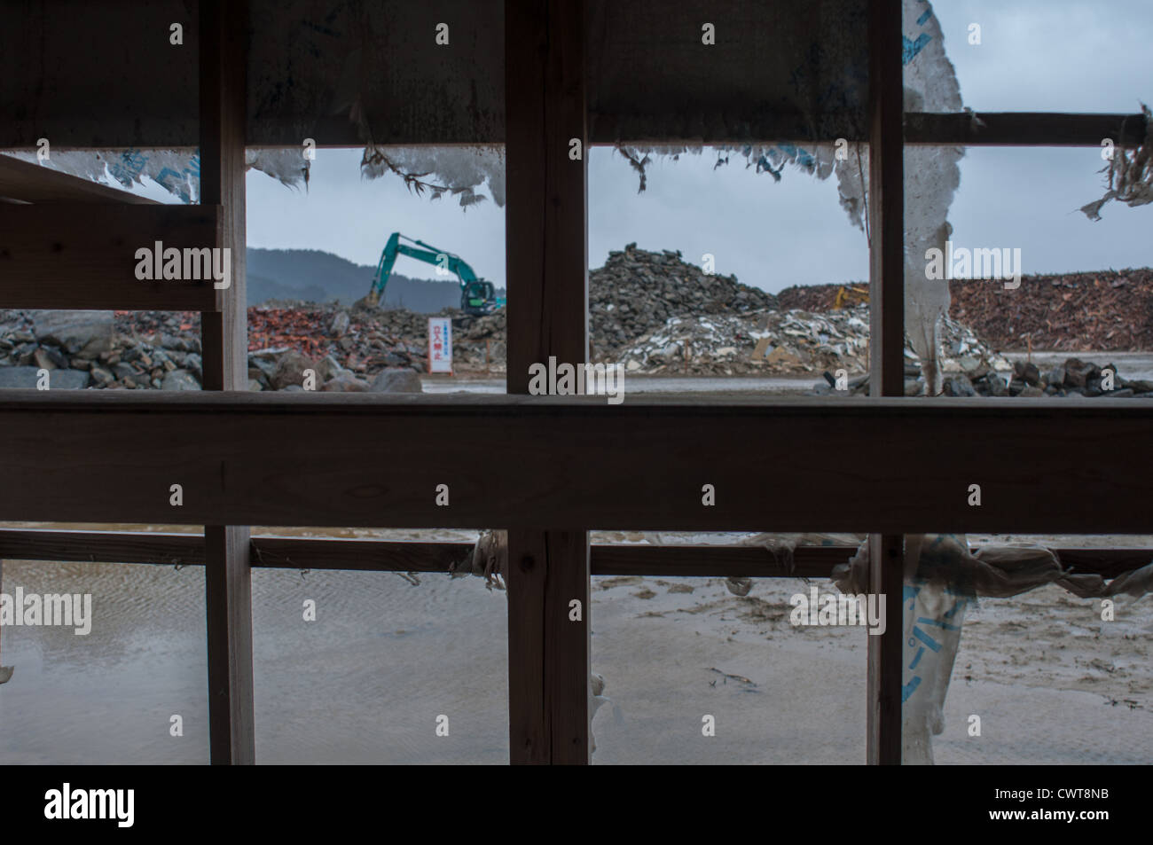 In Onosaki Ishinomaki, un anno dopo il 2011 il terremoto e lo tsunami distrutto gran parte del Giappone. Foto Stock