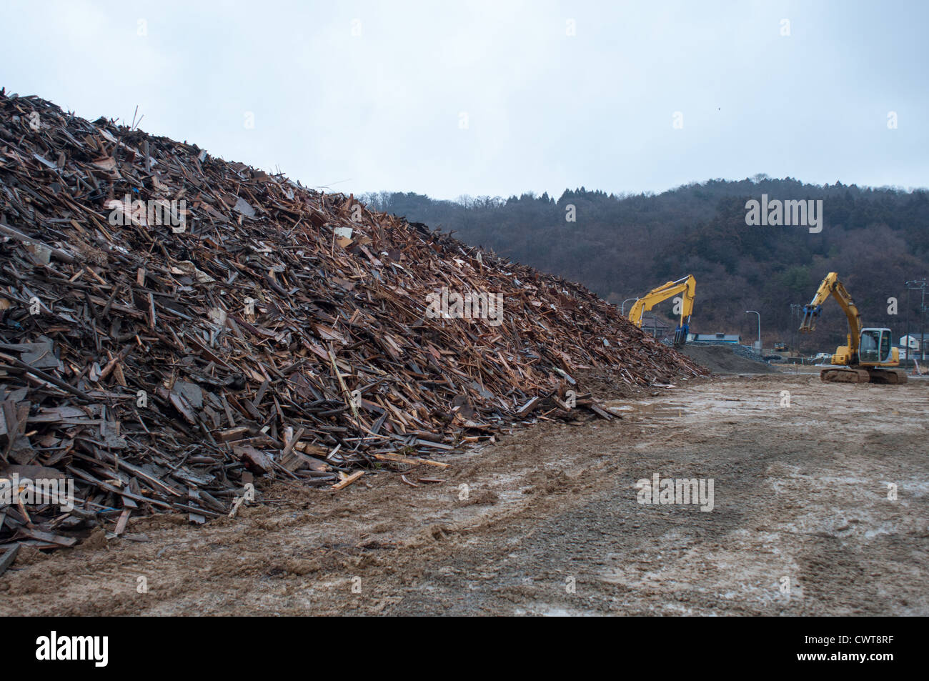 In Onosaki Ishinomaki, un anno dopo il 2011 il terremoto e lo tsunami distrutto gran parte del Giappone. Foto Stock