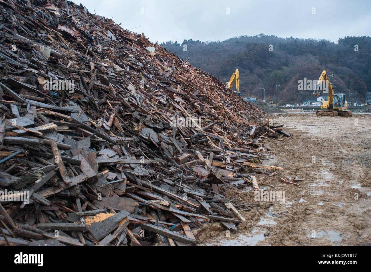In Onosaki Ishinomaki, un anno dopo il 2011 il terremoto e lo tsunami distrutto gran parte del Giappone. Foto Stock