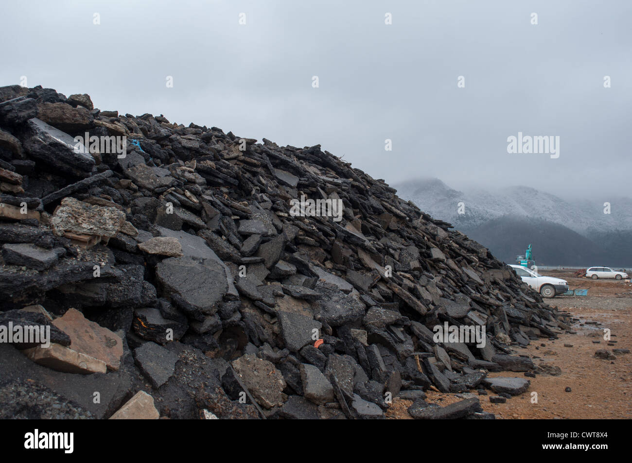In Onosaki Ishinomaki, un anno dopo il 2011 il terremoto e lo tsunami distrutto gran parte del Giappone. Foto Stock