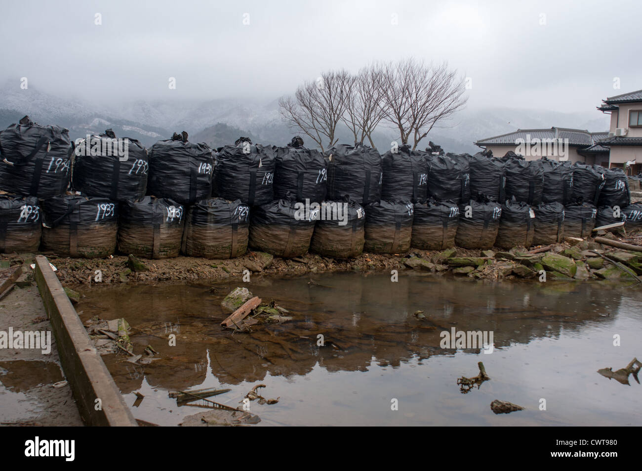 In Onosaki Ishinomaki, un anno dopo il 2011 il terremoto e lo tsunami distrutto gran parte del Giappone. Foto Stock